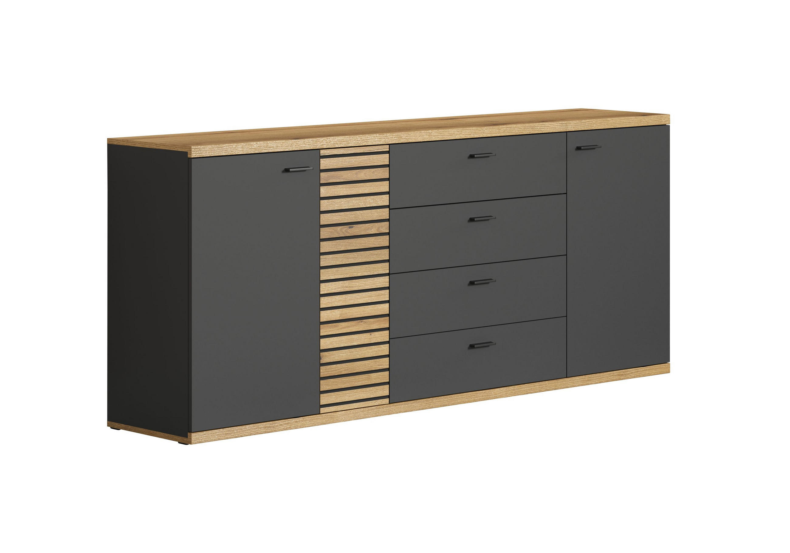 SIDEBOARD Norris Anthrazit - Anthrazit, Holzwerkstoff (186/85/42cm) - Trendteam