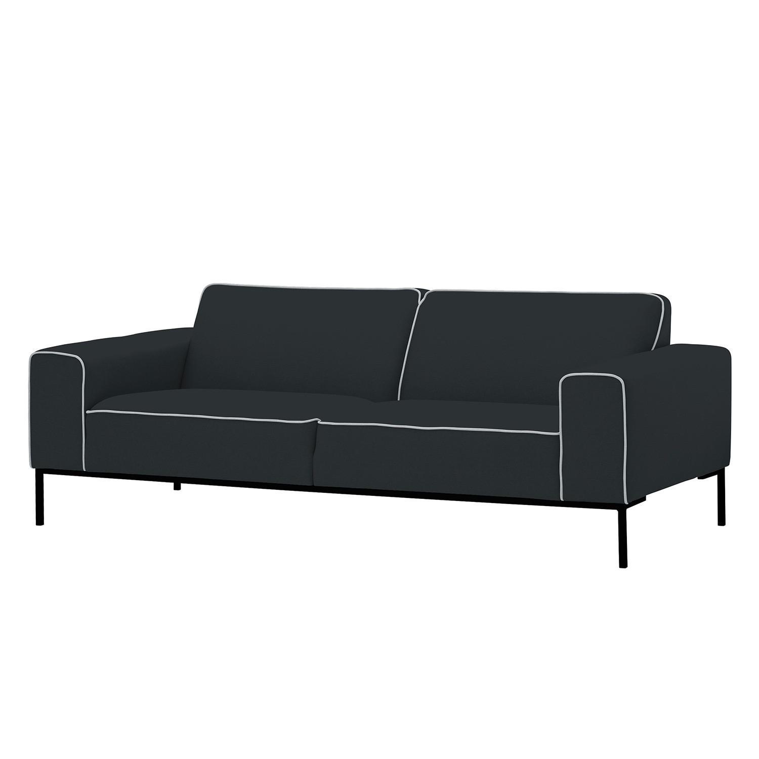 3-SITZER SOFA - Webstoff - Anthrazit, Textil (205/77/93cm) - home24