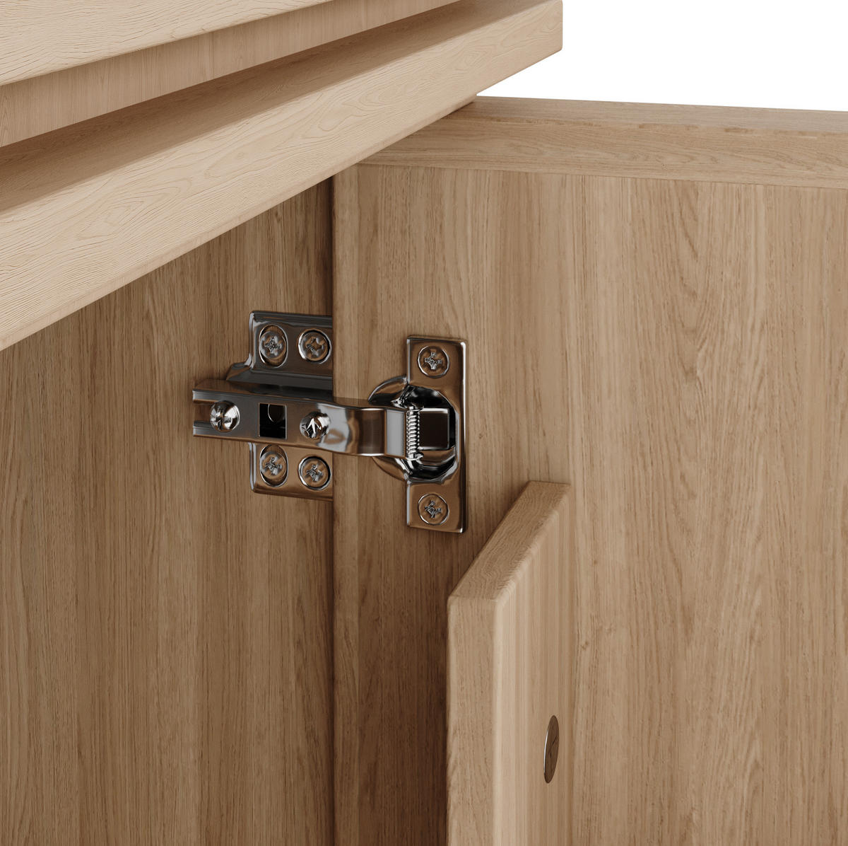 WASCHTISCHUNTERSCHRANK mit Keramikbecken 91 x 46 x 80 cm Natur - Naturfarben, Holzwerkstoff (46/80/91cm) - Beauniv