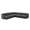 WENDBARES-ECKSOFA Miley aus Samt grau 5 Sitzplätze - Grau, Textil (255/255cm) - Micadoni