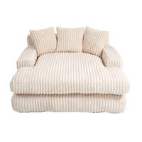 BIGSOFA Chaiselongue Cord mit 3 Kissen 125/155/63 cm Beige - Beige, Textil (63/125/155cm) - Redom
