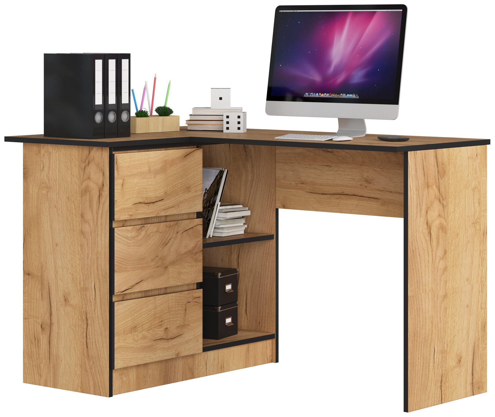 Akord Eckschreibtisch Eiche 124x77x85 cm