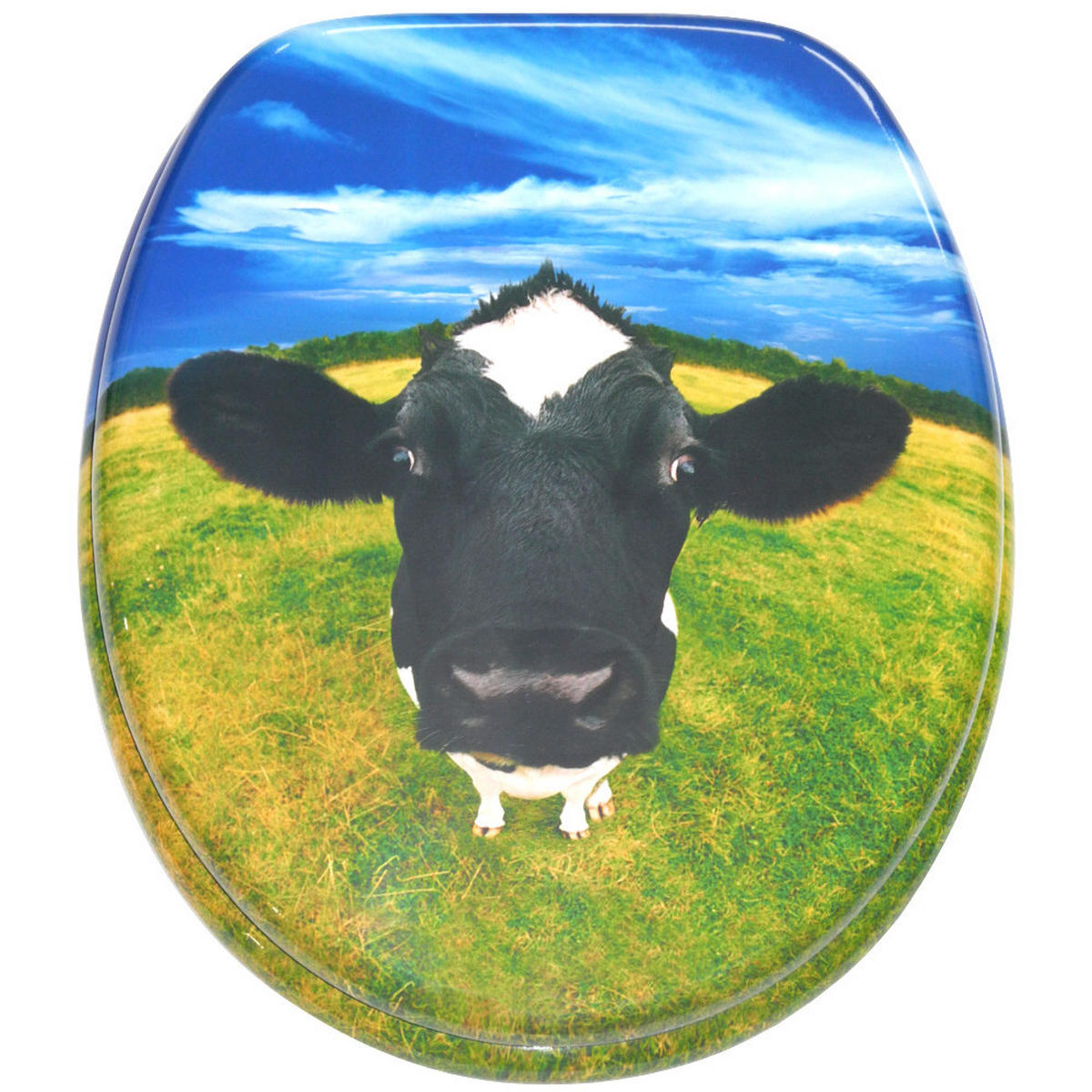 WC-SITZ Kuhkopf - Multicolor, Holzwerkstoff (38/6/47cm) - Sanilo