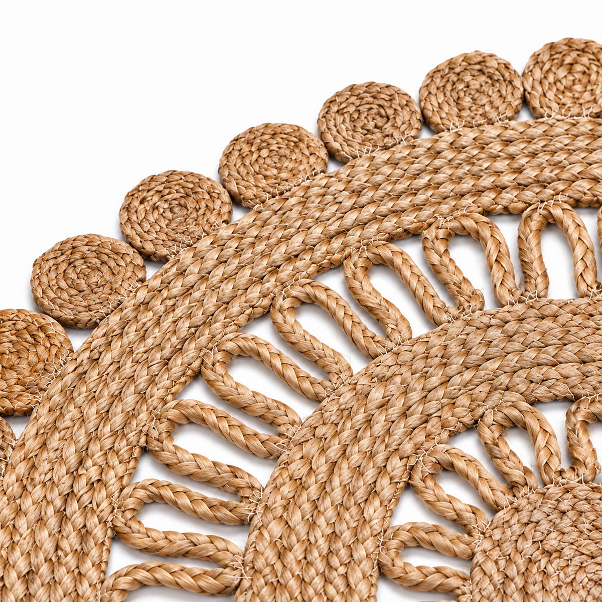 TEPIH prirodna okrugli juta ručno tkan 60 cm - boje pijeska, tekstil (60/60cm) - Relaxdays