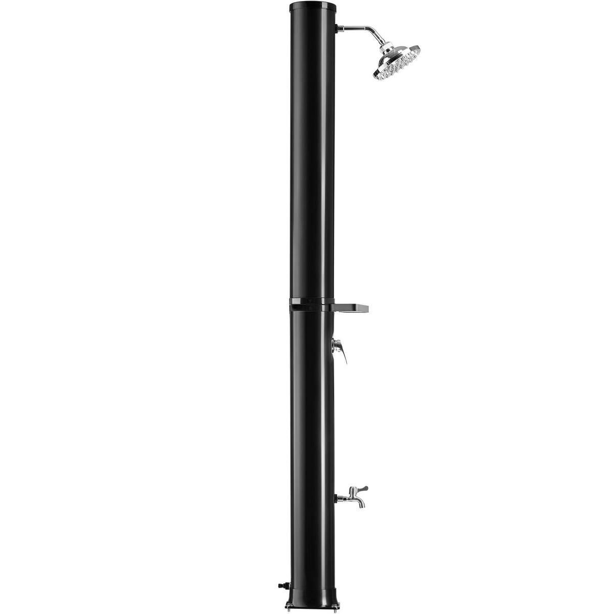 SOLARDUSCHE Orinoco, extra Wasserhahn, inklusive Schutzhülle, schwarz - Schwarz, Kunststoff (19.5/222/47cm) - tectake