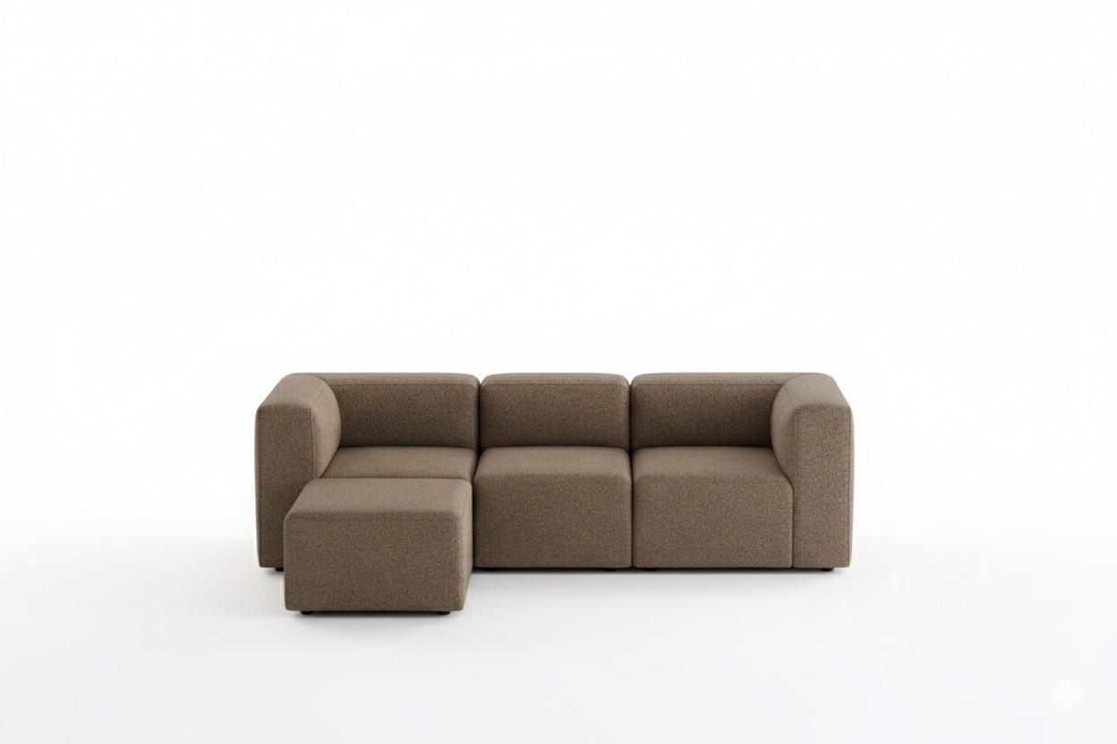 CHAISELONGSOFA Cubic Stoff Braun - Braun, Textil (257/64/164cm) - ebuy24