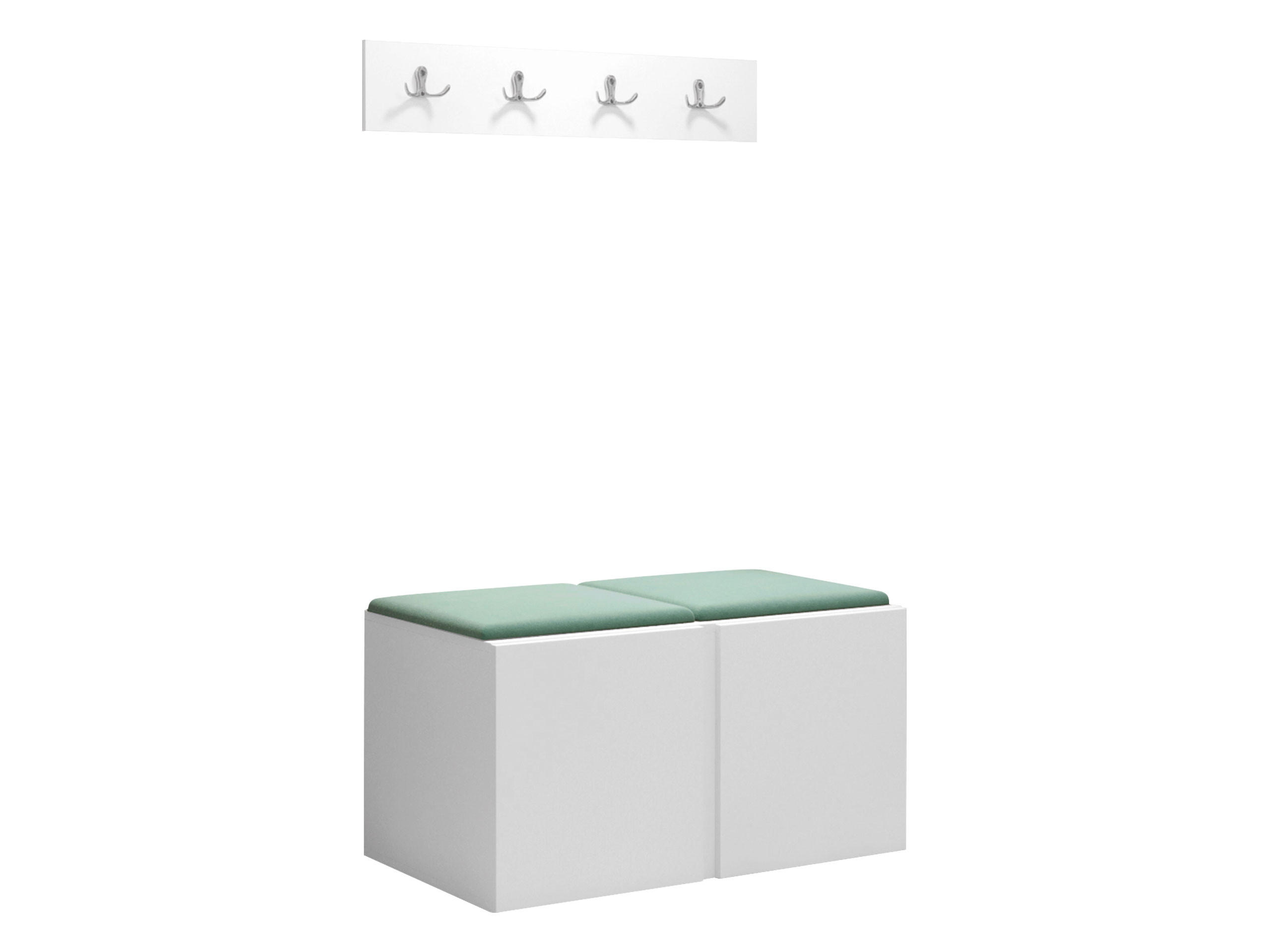 GARDEROBEN-SET Orion VI - Weiß/Mintgrün, Holzwerkstoff/Kunststoff (84/42/46cm) - MIRJAN24