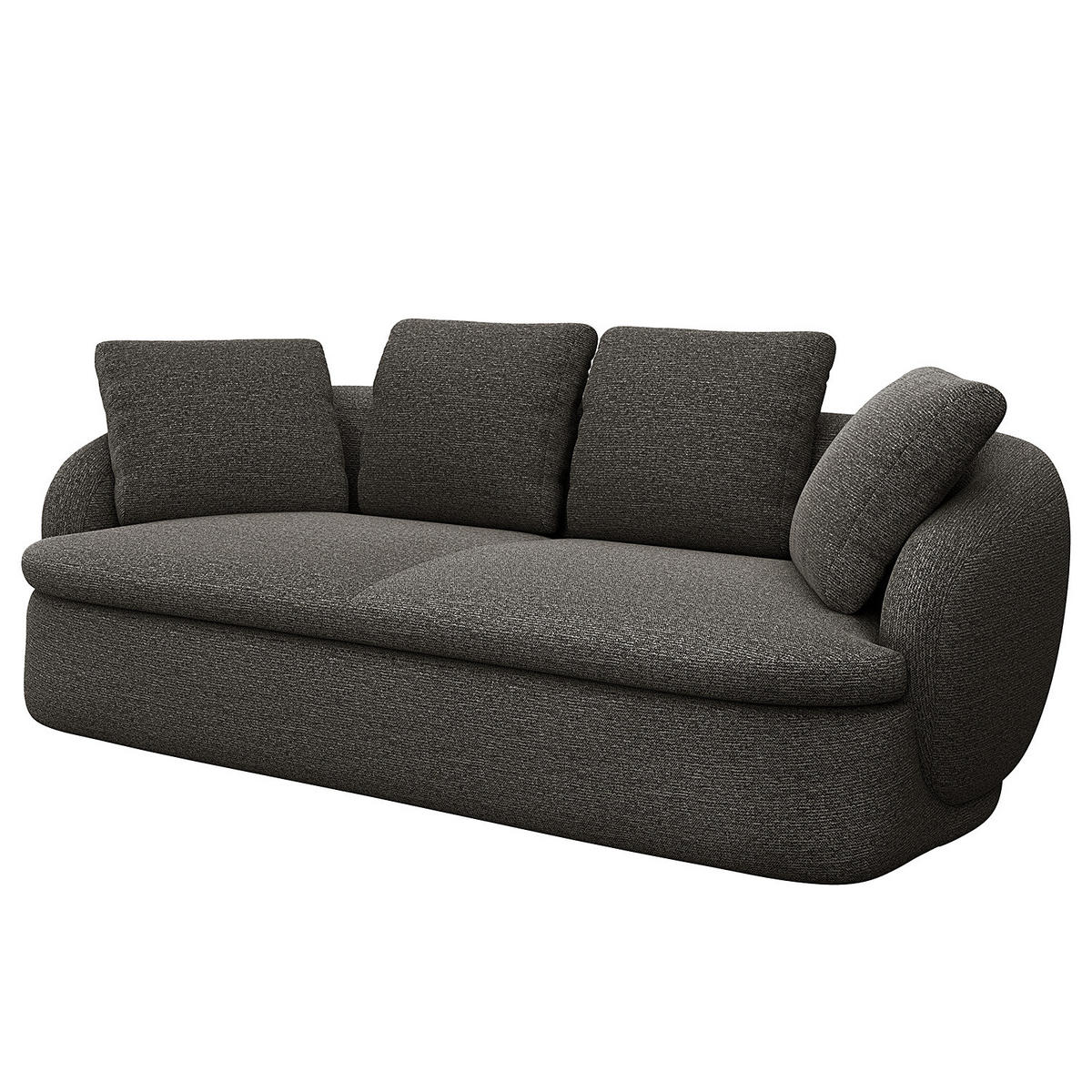 3-SITZER SOFA - Anthrazit, Textil (217/74/102cm) - home24
