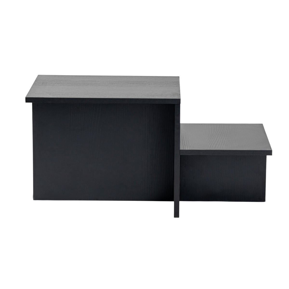 COUCHTISCH mit 2 Ebenen - harmony 77/40/40 cm - Schwarz, Holzwerkstoff (77/40/40cm) - Calicosy