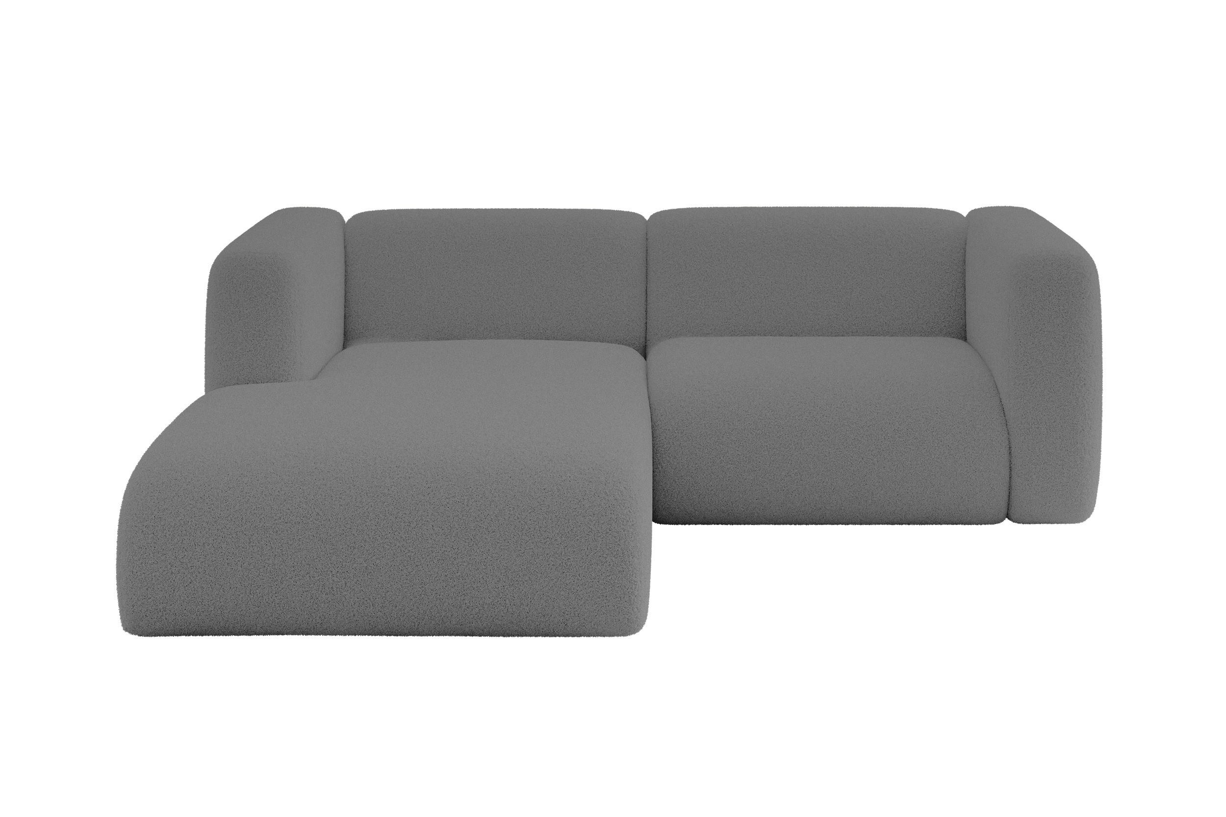 ALTDECOR ROHOVÁ SEDAČKA S LEVOU OTOMANOU MIRA-L1 227x179x89 Šedá Bouclé