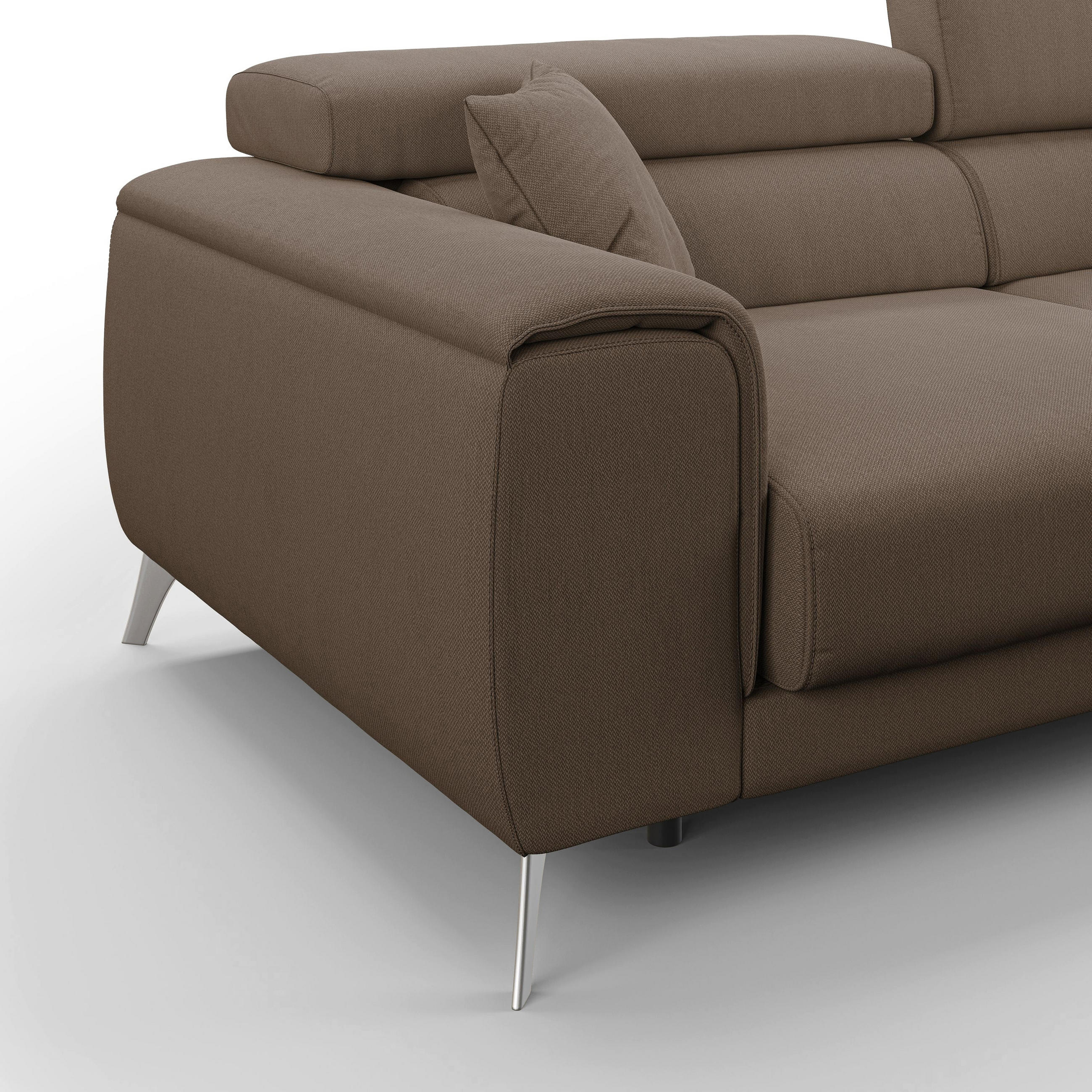 Thumbnail - Divani.store Linearsofa, Braun, Textil, 215x73x102 cm, Wohnzimmer, Sofas & Couches, Sofas