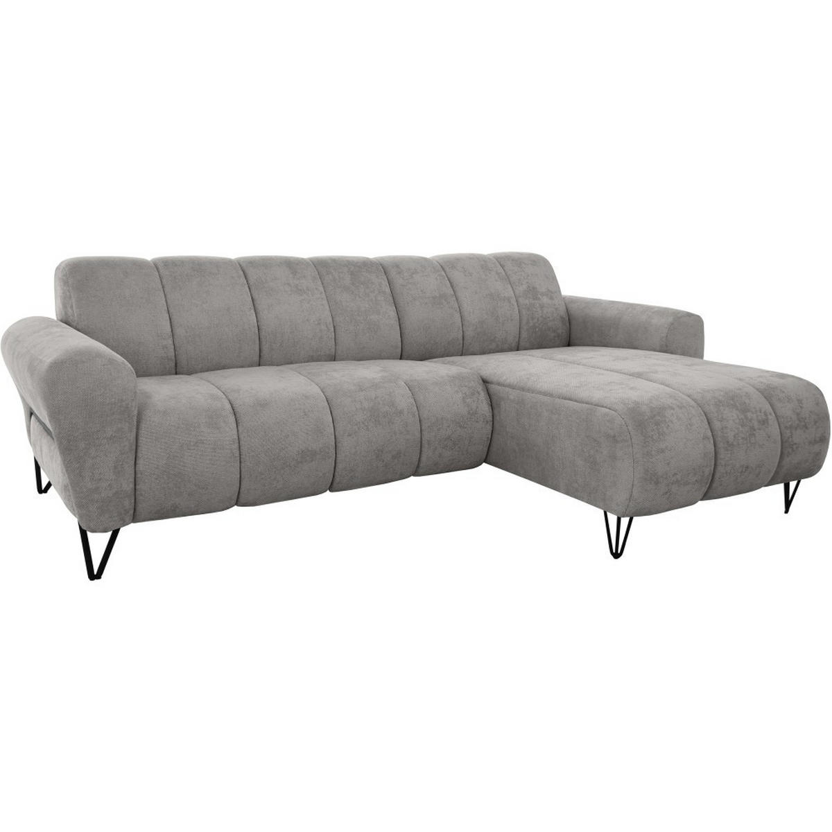 ECKSOFA Volare Mini ohne Schlaffunktion hellgrau, rechts, Storm-Stoff - Hellgrau/Schwarz, Textil/Metall (256/165cm) - Beautysofa
