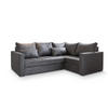ECKSOFA LIRENO R-S Grau Plüsch-Stoff mit Schlaffunktion - Grau, Holz (220/153cm) - MASSENO