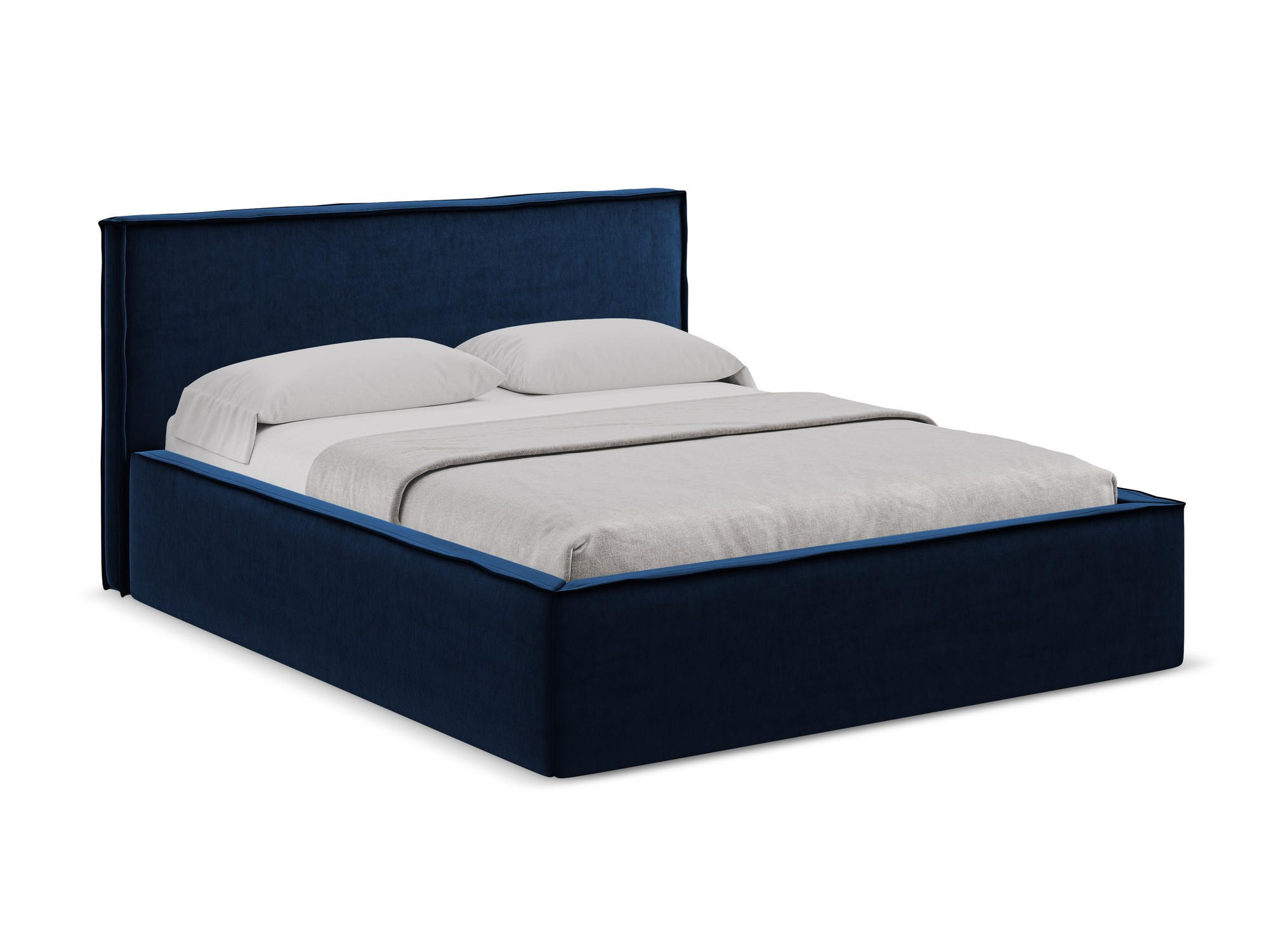 POLSTERBETT mit Bettkasten und Lattenrost 200x228 Blau - Blau/Schwarz, Kunststoff/Textil (180/200cm) - Makamii