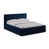 POLSTERBETT mit Bettkasten und Lattenrost 180x228 Blau - Blau/Schwarz, Kunststoff/Textil (160/200cm) - Makamii