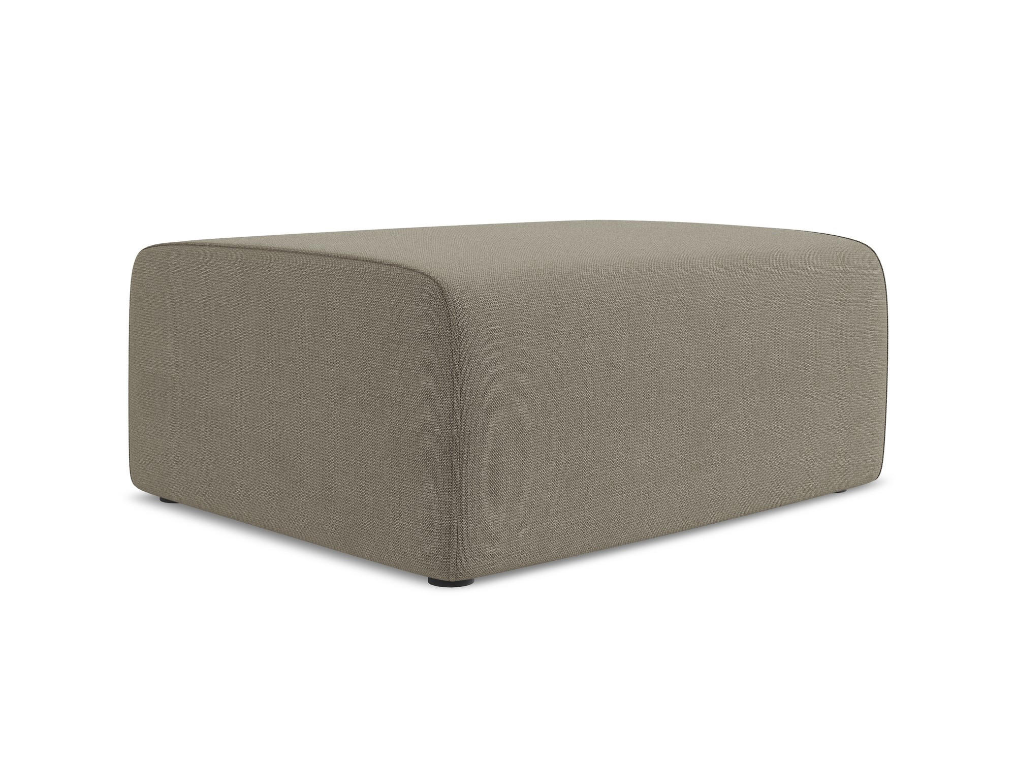 POUF Strukturstoff Stoff Beige - Beige/Schwarz, Kunststoff/Textil (90/80/60cm) - Makamii