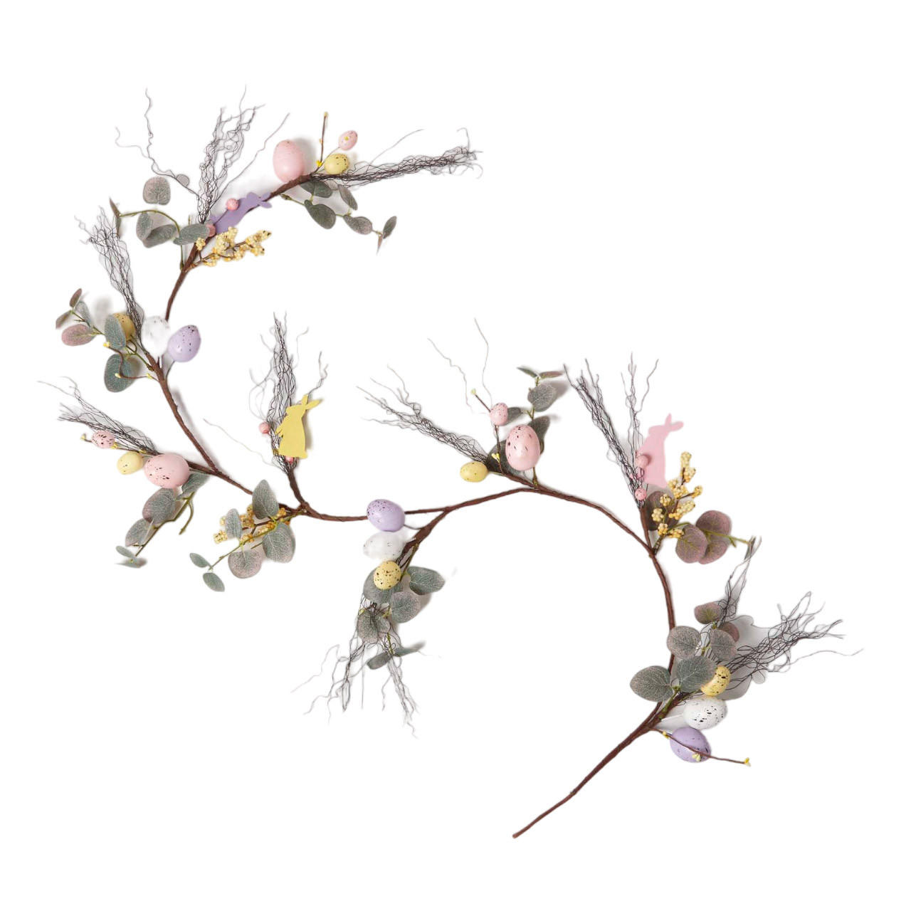 OSTERDEKO Girlande mit Ostereiern & Hasen, 140 cm - Multicolor, Kunststoff (10/140/140cm) - Homescapes