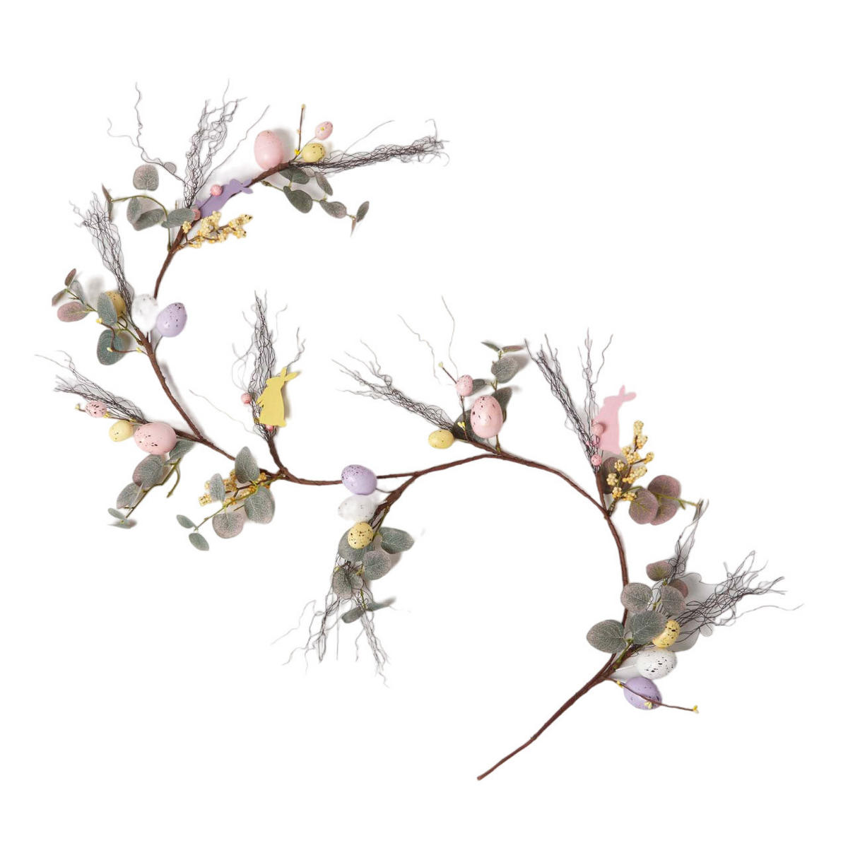OSTERDEKO Girlande mit Ostereiern & Hasen, 140 cm - Multicolor, Kunststoff (10/140/140cm) - Homescapes
