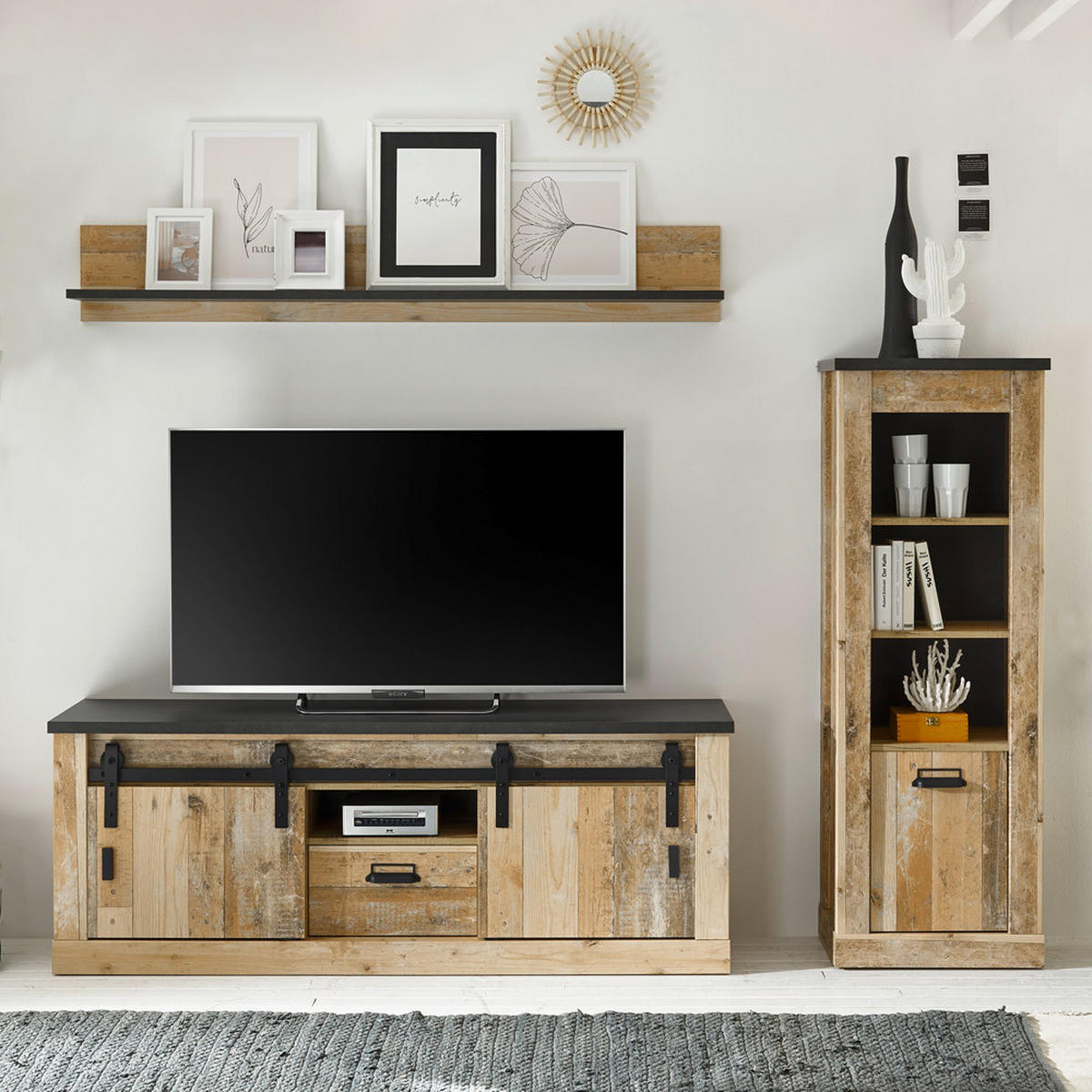 LOWBOARD Shelton-61 - Braun, Holzwerkstoff (162/61/43cm) - Lomado