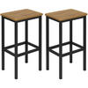 BARHOCKER 2er-Set Metall Hellbraun Holzoptik 40/30/65 cm - Hellbraun/Dunkelbraun, Holzwerkstoff (30/65/40cm) - Begryf