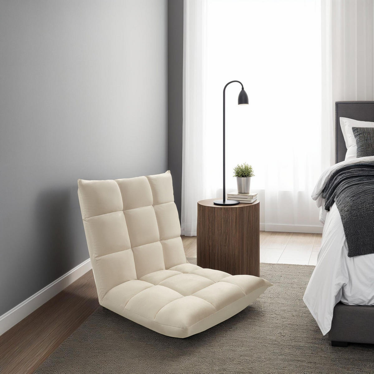 RELAXSESSEL Snooze ,108 x 57 x 13,5 cm,beige - Beige, Textil (57/13.5/108cm) - tectake