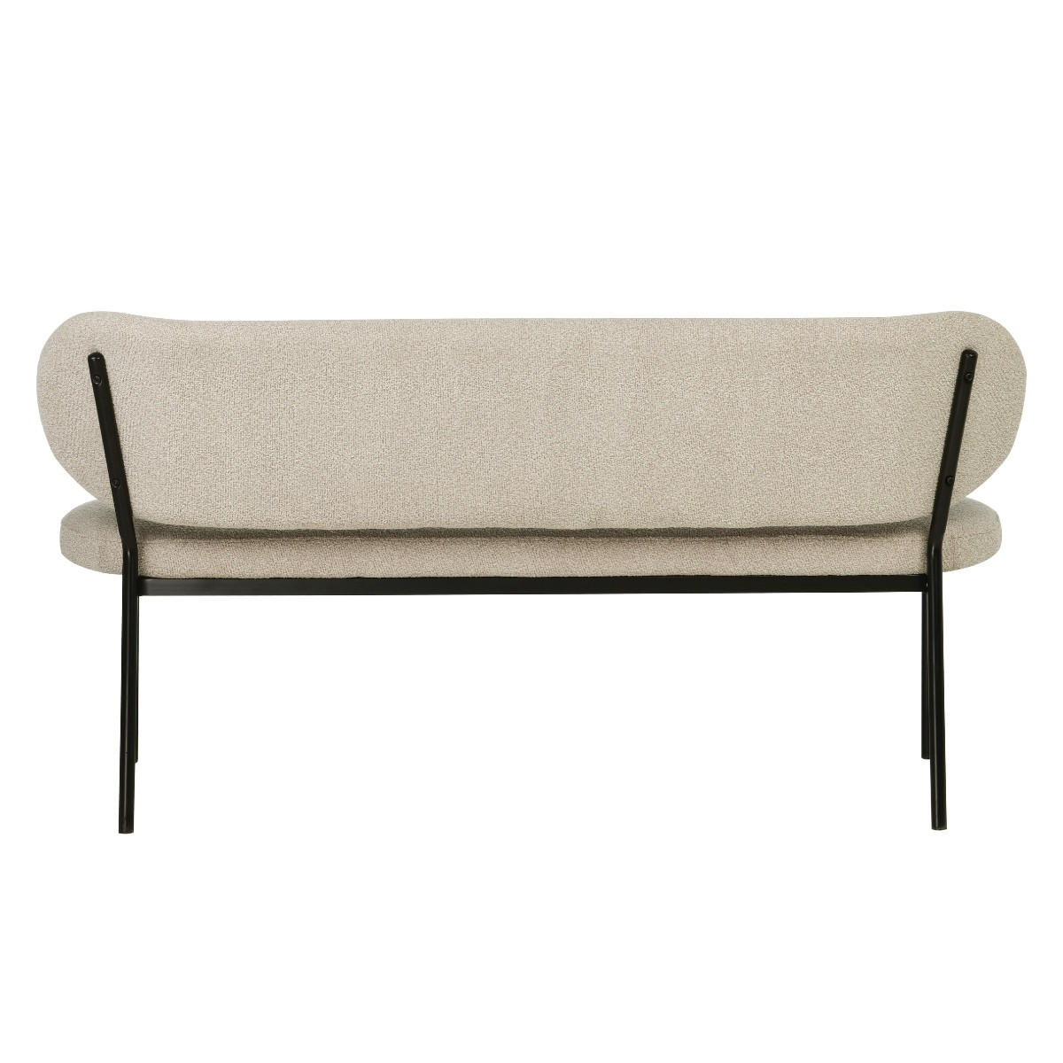 ESSZIMMERBANK aus Stoff/Metall 160cm, taupe - Taupe, Textil (160/84/63cm) - Giga Meubel