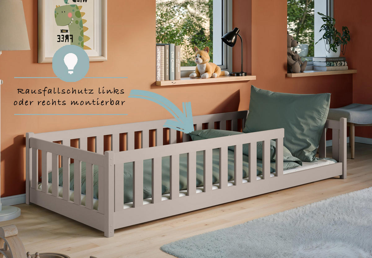 BODENBETT 80x160 cm in Kaschmir - Kaschmir, Holz (80/160cm) - Kids Collective