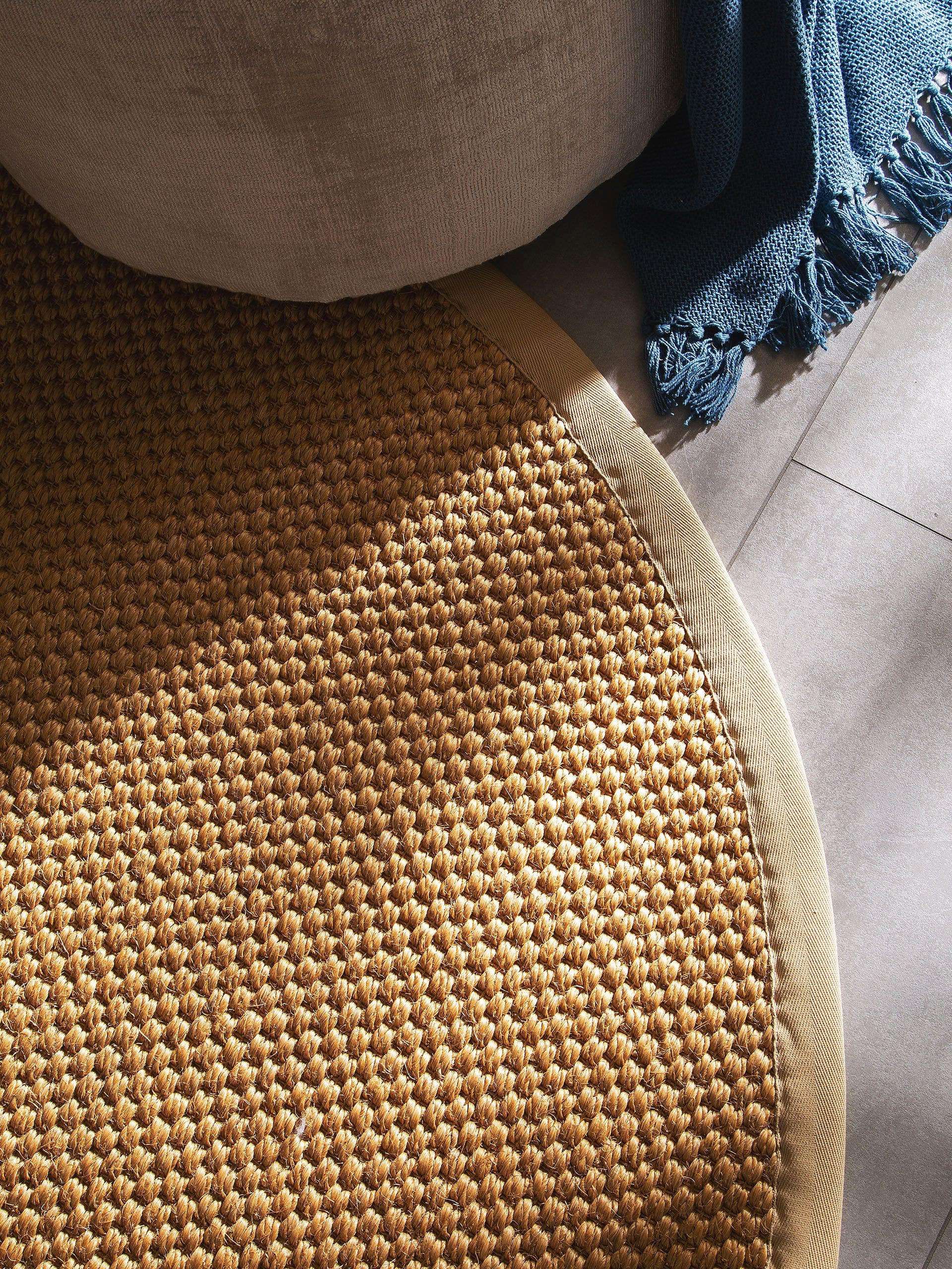Thumbnail - benuta Pure Sisalteppich, Beige, Textil, Beton Optik, Rund, 250x250 cm, Gots, für Fußbodenheizung geeignet, Teppiche & B...