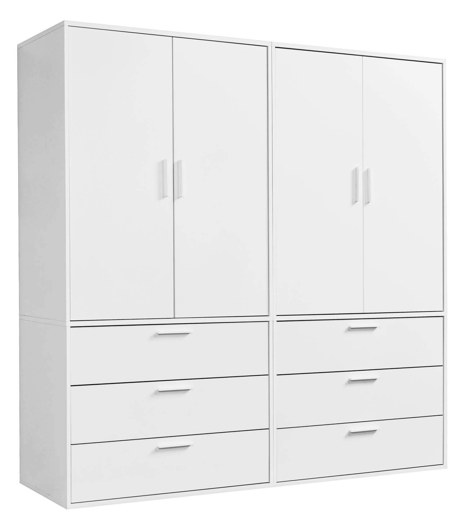 KLEIDERSCHRANK Der Grenzenlose - Weiß, Holzwerkstoff (180/187/58cm) - Mokebo
