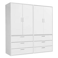 KLEIDERSCHRANK Der Grenzenlose - Weiß, Holzwerkstoff (180/187/58cm) - Mokebo