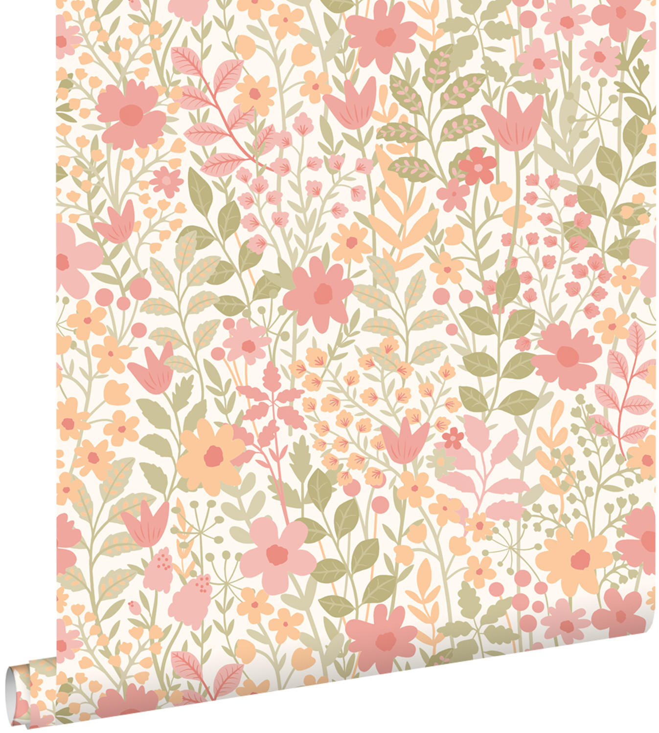 TAPETE Blumen 50 x 900 cm - Pink, Papier (50/900cm) - ESTAhome