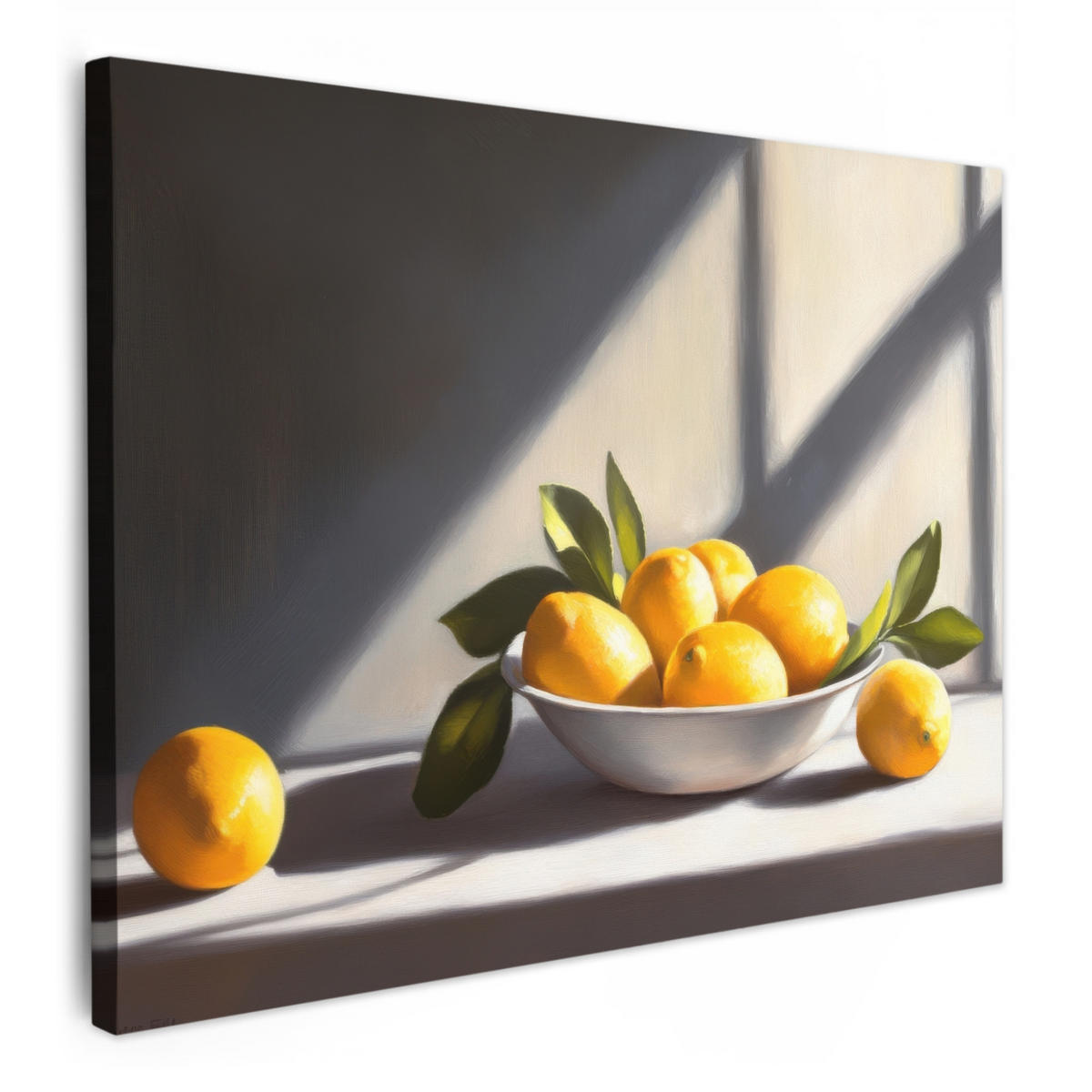 LEINWANDBILD Zitronen - Stilleben - Gelb Wandbilder 80x60 cm - Gelb, Textil (80/60cm) - MuchoWow