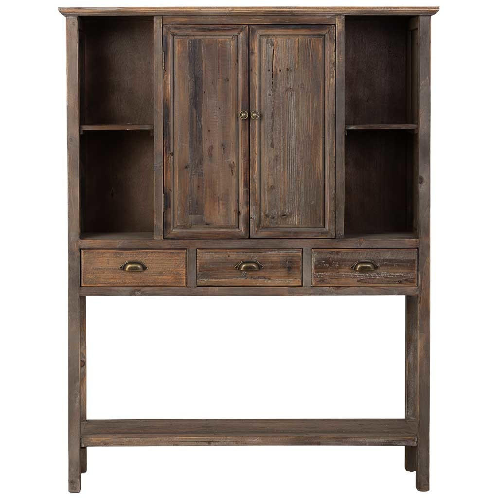 HIGHBOARD mit 2 türen und 3 schubladen 127x40x163 cm - Braun, Holz (127/136.5/40cm) - Wanderlust