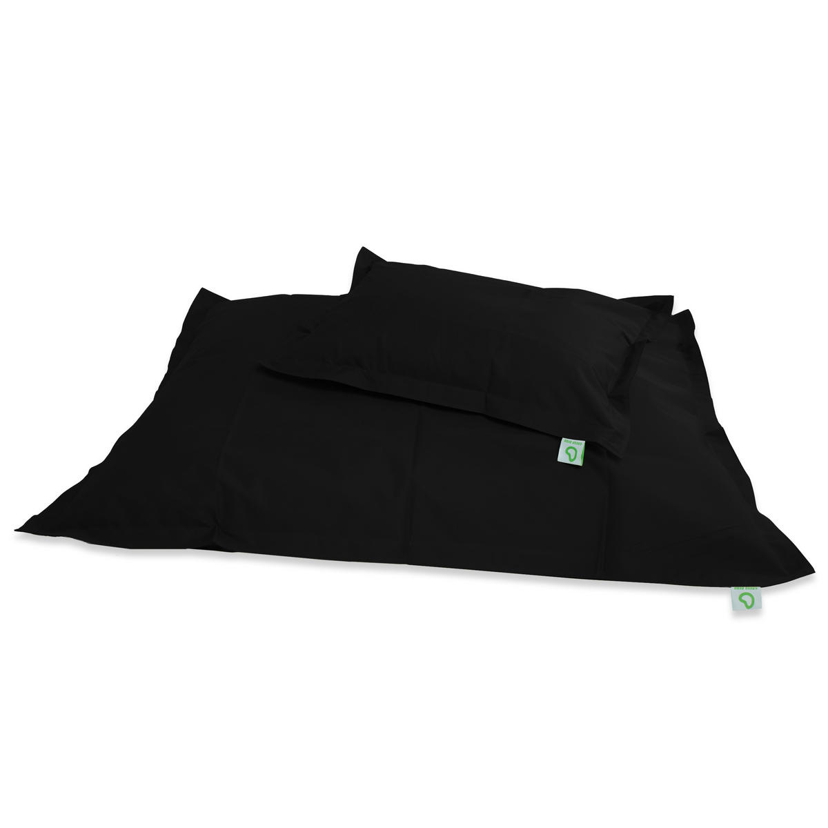 SITZSACK XXL 2er Set "Square" + "BeBi" - Schwarz, Textil (140/25/180cm) - Green Bean