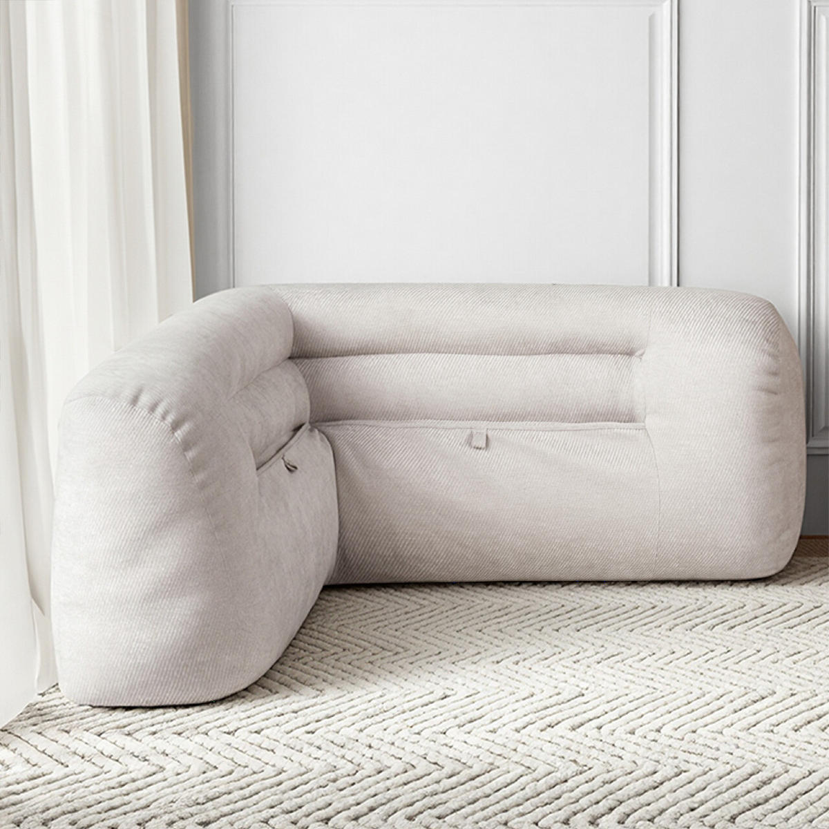 RÜCKENLEHNE Beige, 90cm - Beige, Textil (90/22cm)