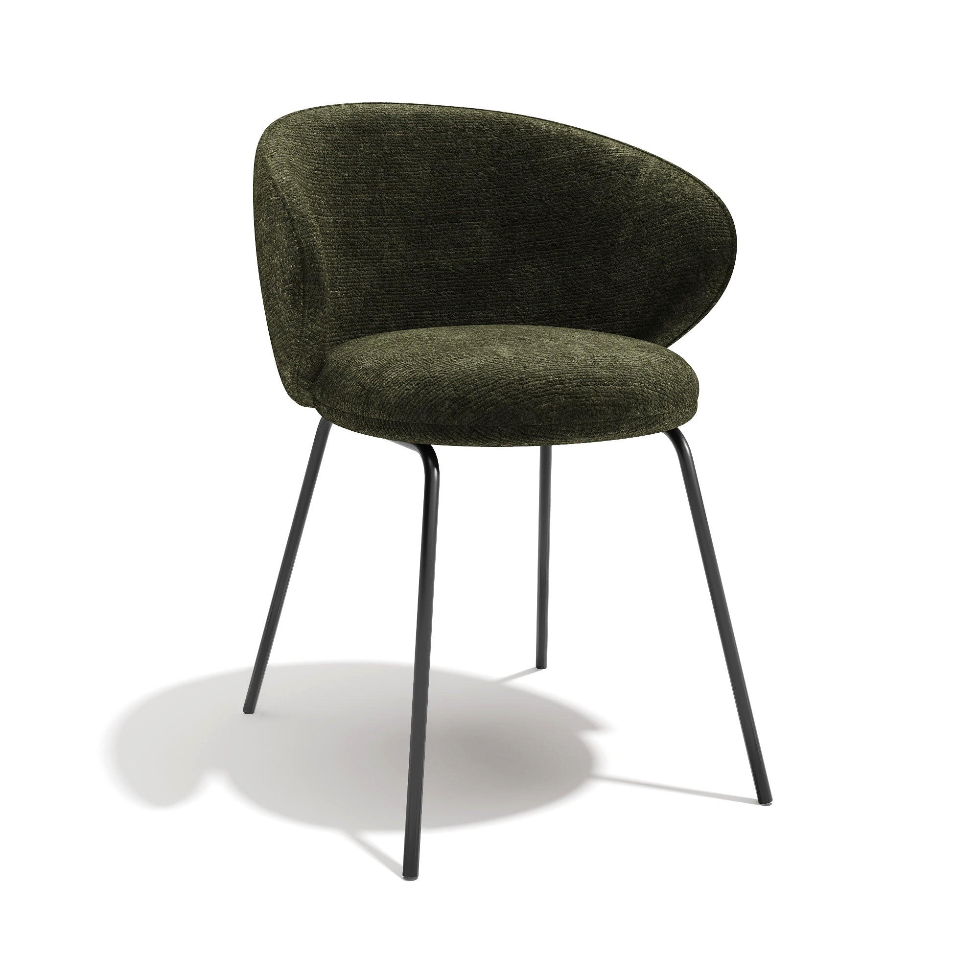 ESSZIMMERSTUHL Texturierter Samt Khakigrün 53.5cm - Grün, Textil (53.5/75/54cm) - Sia Home