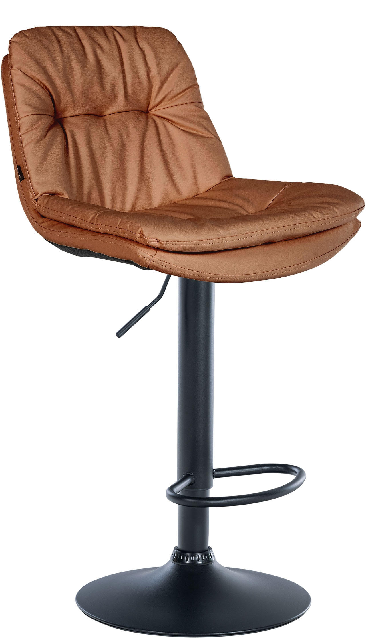 BARHOCKER Lederlook hellbraun - Hellbraun/Schwarz, Textil (46/92/54cm) - CLP