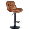 BARHOCKER Lederlook hellbraun - Hellbraun/Schwarz, Textil (46/92/54cm) - CLP