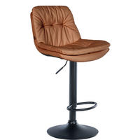 BARHOCKER Lederlook hellbraun - Hellbraun/Schwarz, Textil (46/92/54cm) - CLP