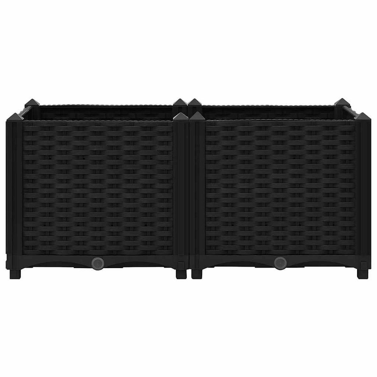 HOCHBEET 80/40/38 Cm Polypropylen - Schwarz, Kunststoff (40/38/80cm) - vidaXL
