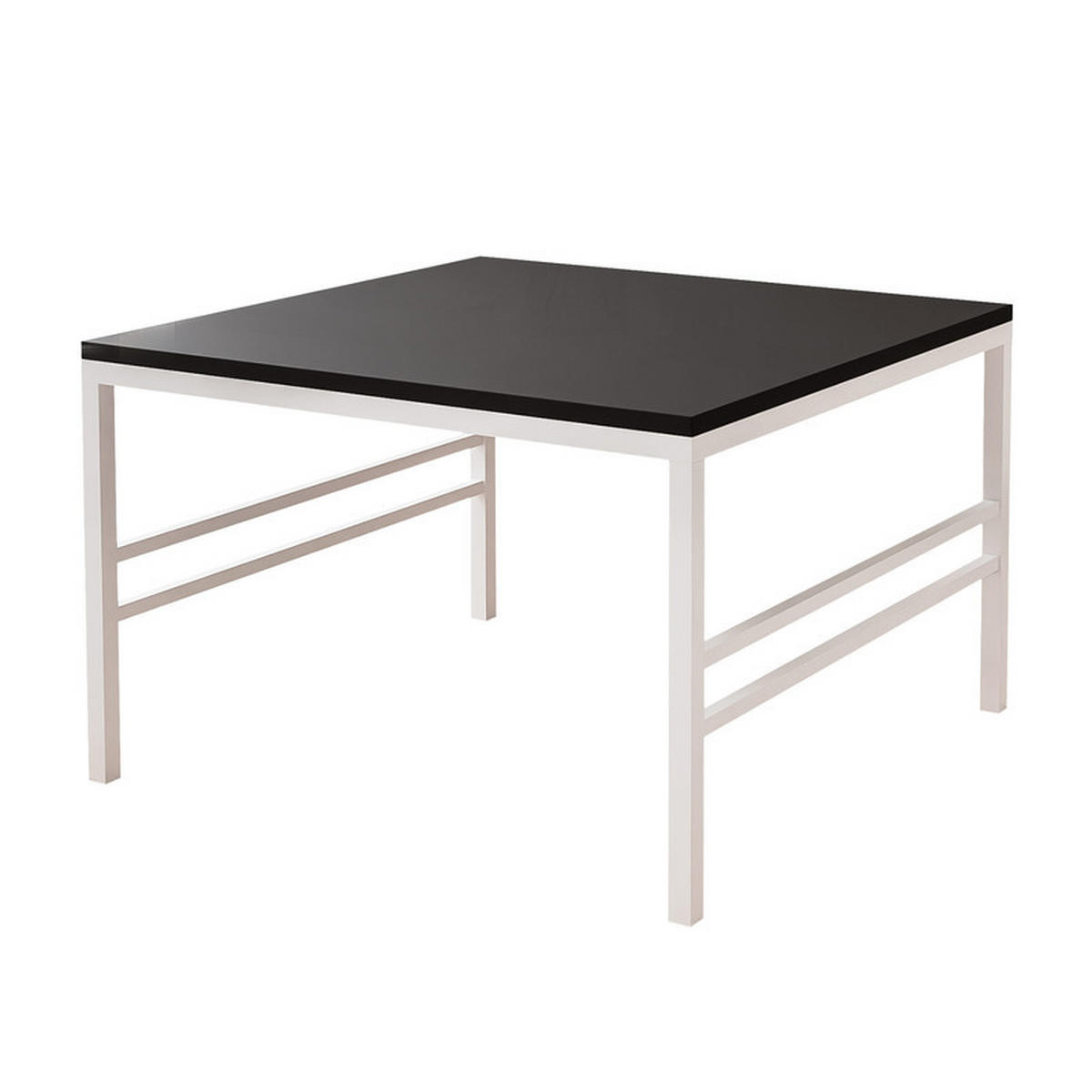 COUCHTISCH FORMA 60/60 cm Quadrat, Weiß / Schwarz matt - Schwarz/Weiß, Metall (60/60/40cm) - Idohome