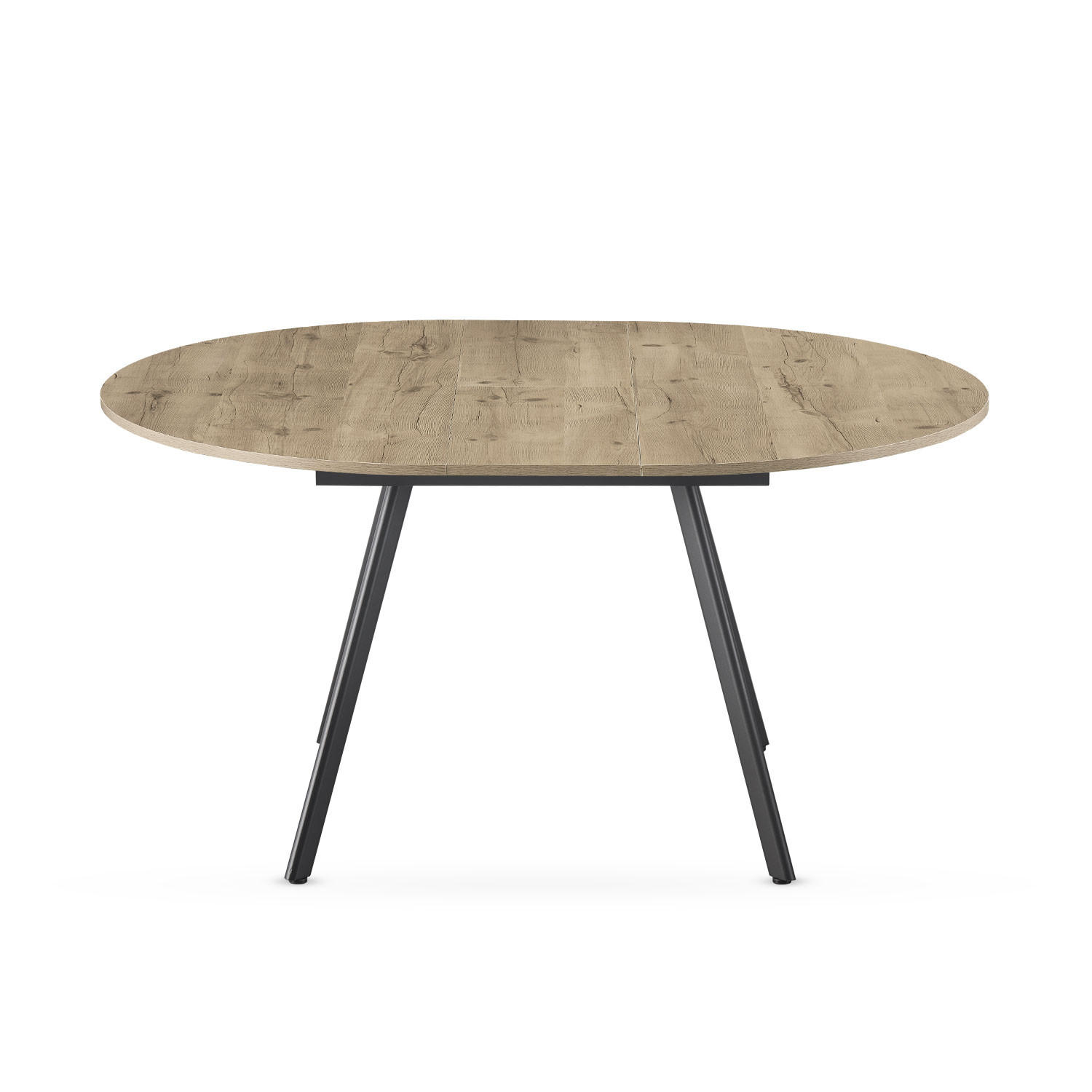 ESSTISCH TILL 120-150/120/76 cm Rund Sandeiche - Schwarz/Eiche San Remo, Holzwerkstoff (120/120/76cm) - B&D Home