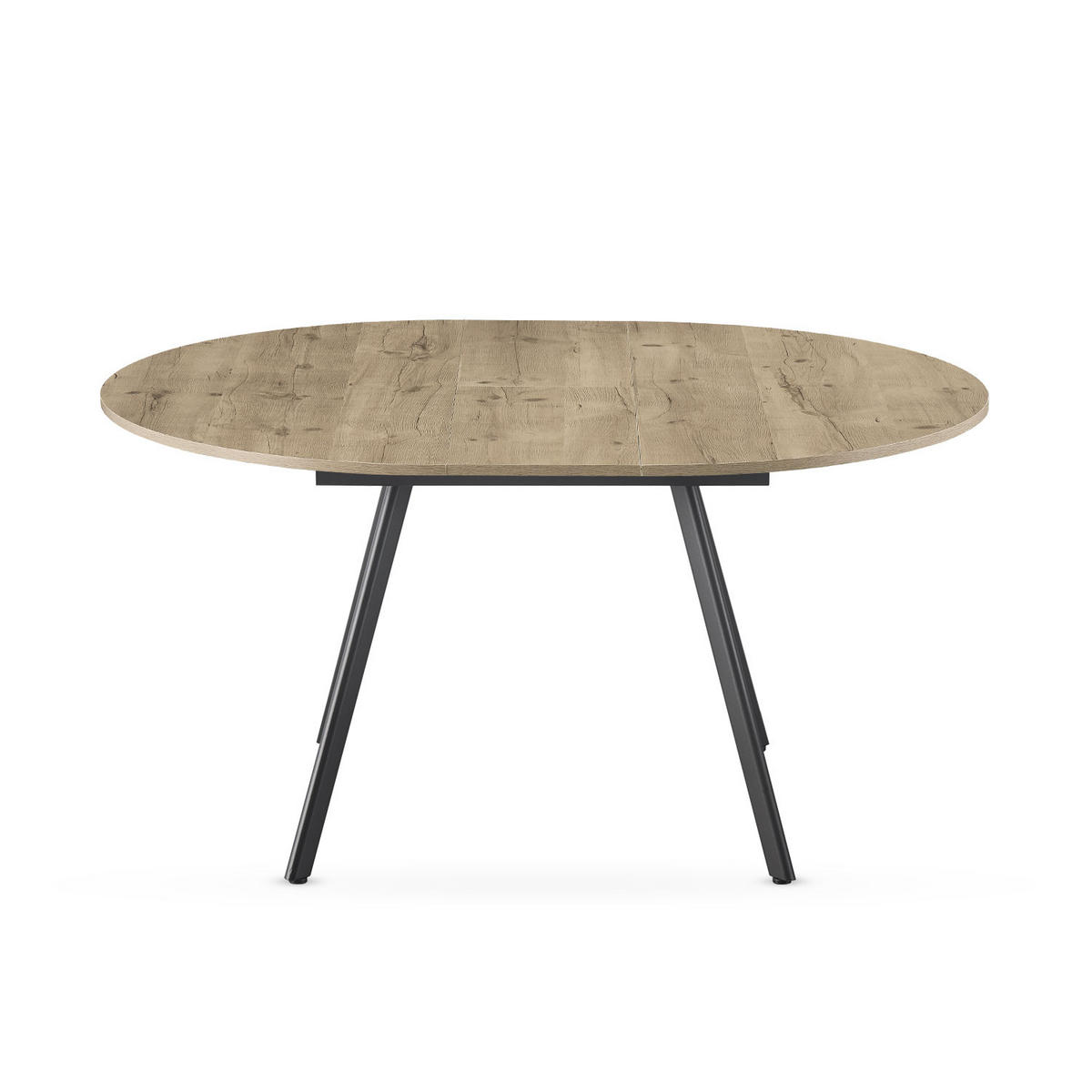 ESSTISCH TILL 120-150/120/76 cm Rund Sandeiche - Schwarz/Eiche San Remo, Holzwerkstoff (120/120/76cm) - B&D Home