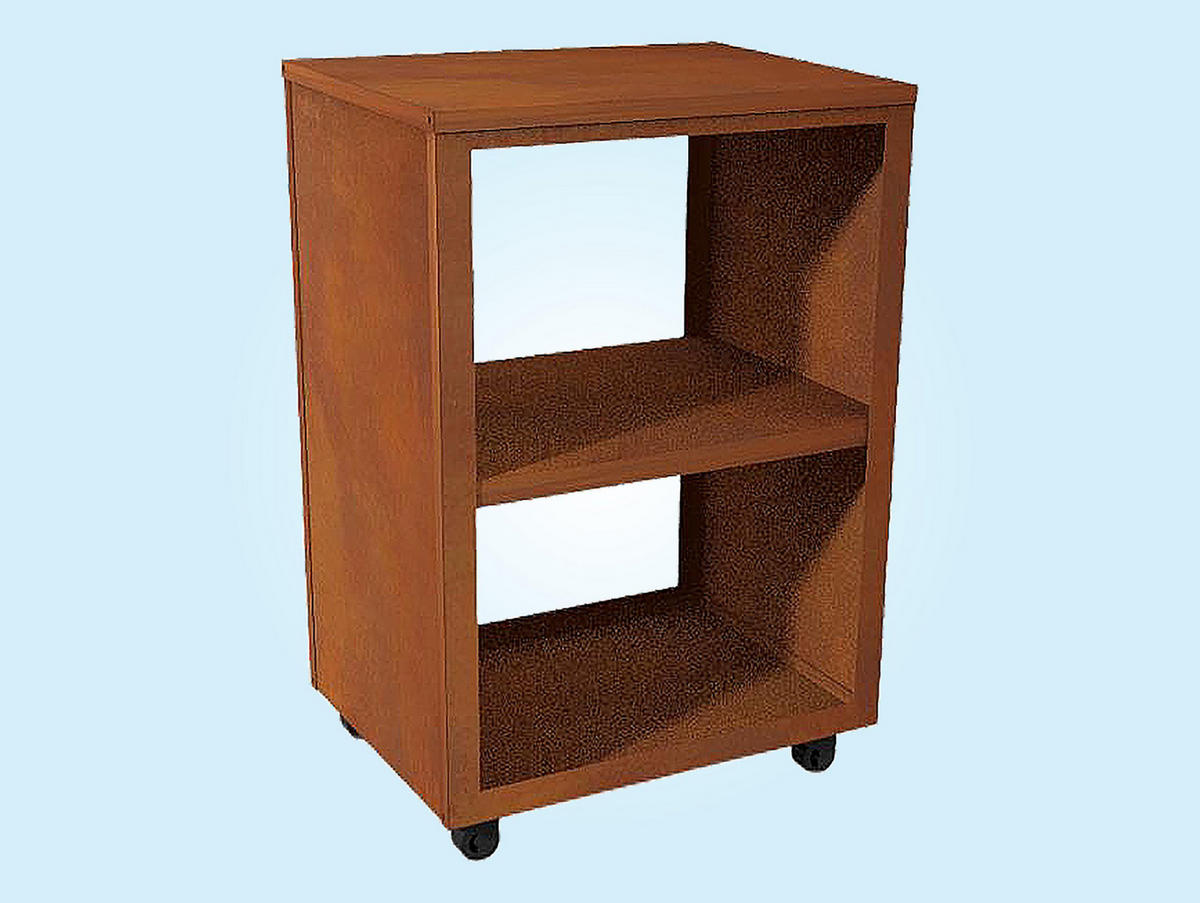 BEISTELLTISCH für Grill Braun aus Cortenstahl mit 4 Rädern - Braun, Metall (80/75/55cm) - Purline