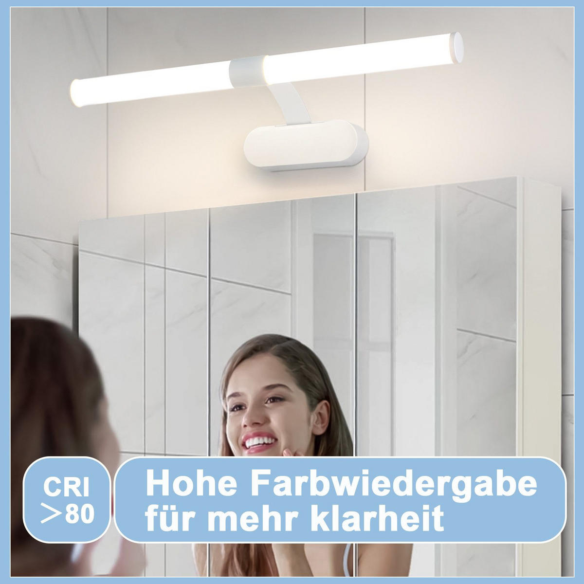 SPIEGELLEUCHTE Halle 60/9.6/16.8 cm - Weiß, Metall (60/9.6/16.8cm) - Nettlife