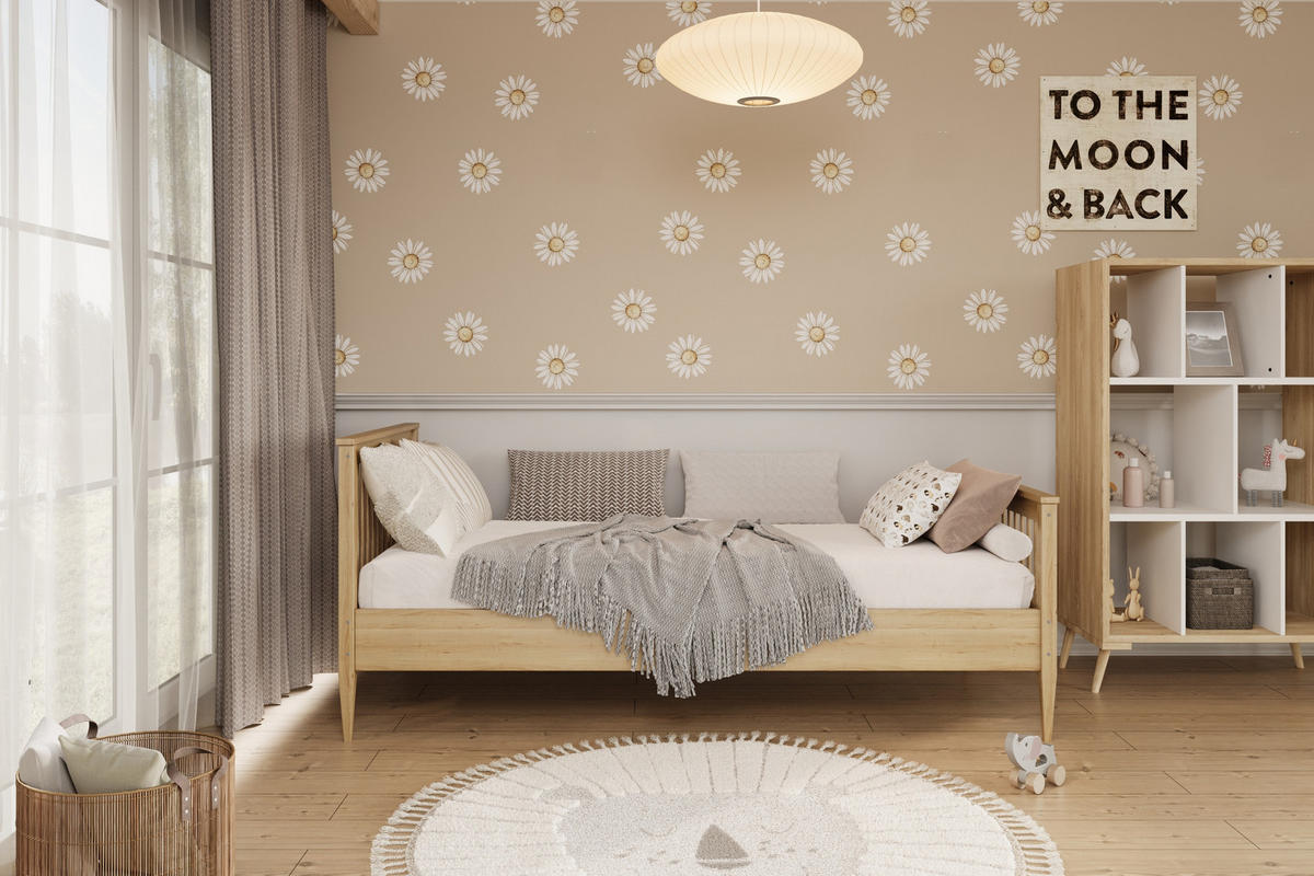 KINDERBETT Emili 80/90 -160/180/200 cm natur lackiert 90/200 - Sonoma Eiche, Holz (80/180cm) - RAUMHIRSCH FURNITURE