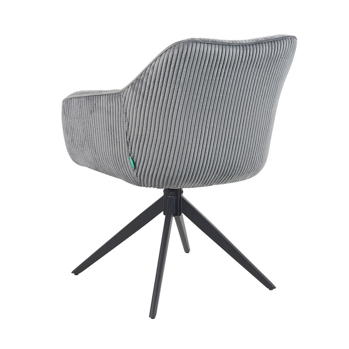 ARMLEHNSTUHL Mika-Kian 2er-Set - Schwarz/Grau, Textil/Metall (60/82/61cm) - DUBI Möbel