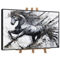 GEMÄLDE Energie der Geschwindigkeit Schattenfugenrahmen Schwarz 140x100 cm - Schwarz, Holz (140/100cm) - YS-art gallery