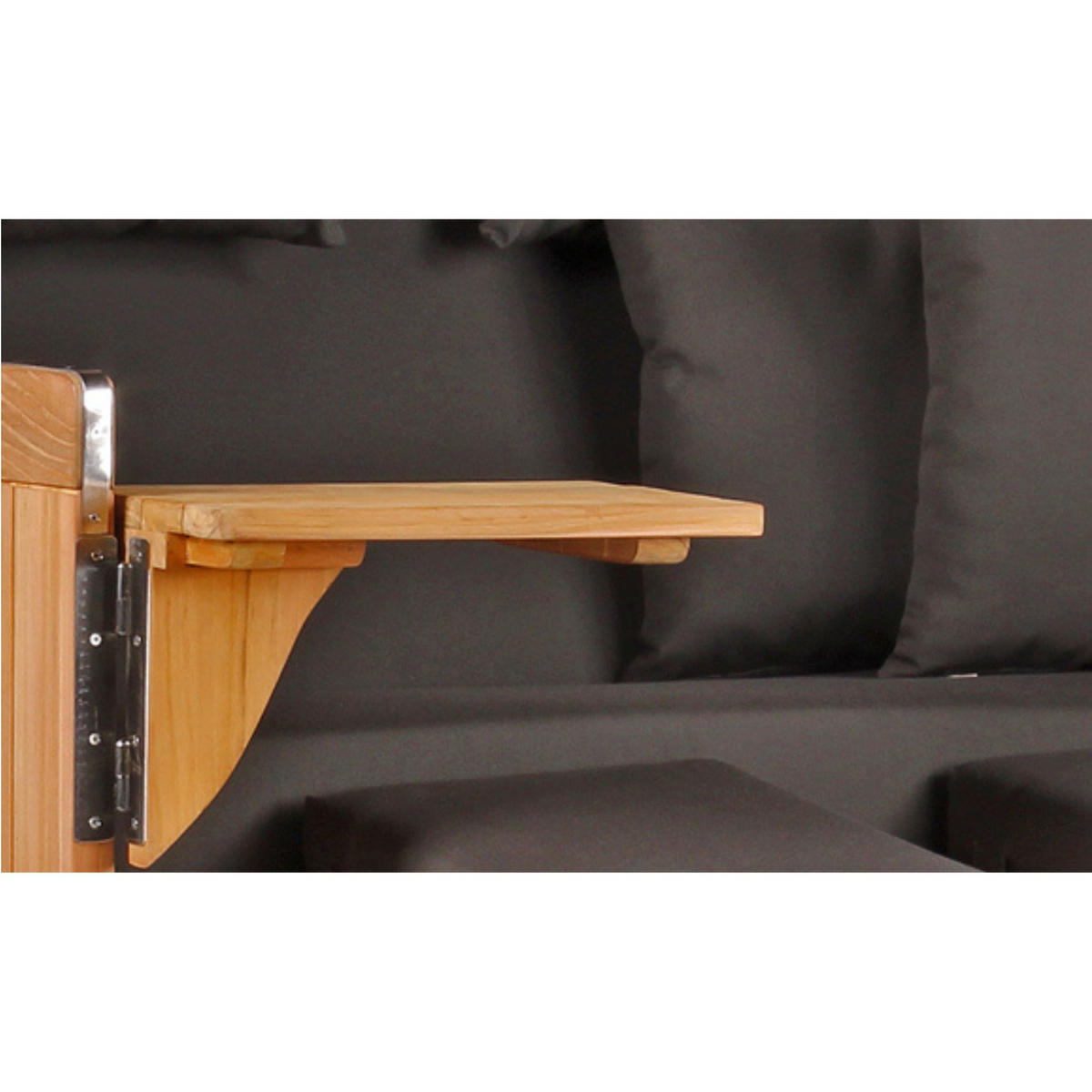 STRANDKORB Baltikum Teak 2,5 Sitzer - Schwarz/Braun, Holz/Metall (142/170/95cm) - Mr. Deko