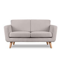 SOFA TAGIO mit Armlehnen, Hellgrau - Hellgrau/Braun, Buchenholz/Textil (153/80/84cm) - KONSIMO®